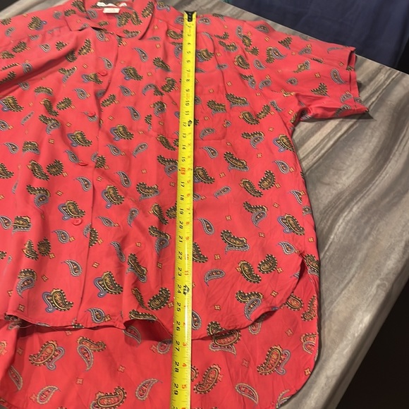 Anne Pinkerton Red Paisley Short Sleeve Button Down - Picture 5 of 5